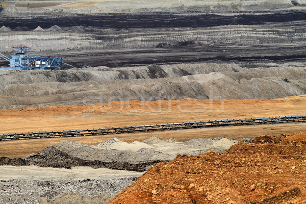 Bánya szén bányászat nyitva füst gyár Stock fotó © Nneirda