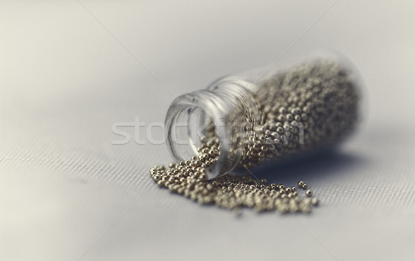 Perlen Nägel Mode Glas Flasche weiß Stock foto © Nneirda