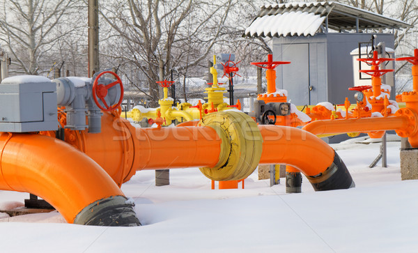 Stockfoto: Oranje · gas · pijp · textuur · bouw · technologie