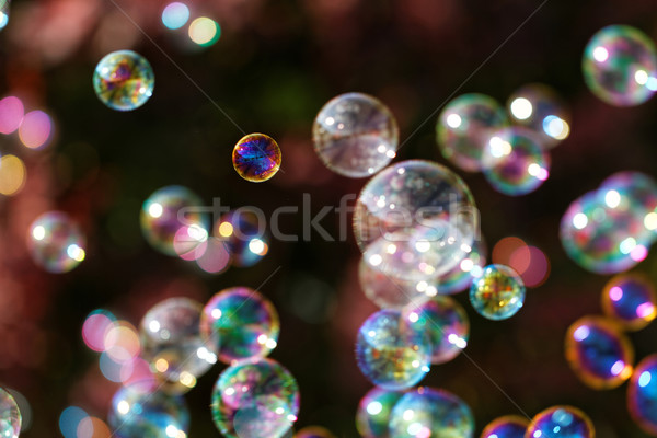 Szappanbuborékok szivárvány buborékok buborék fúvó terv Stock fotó © Nneirda