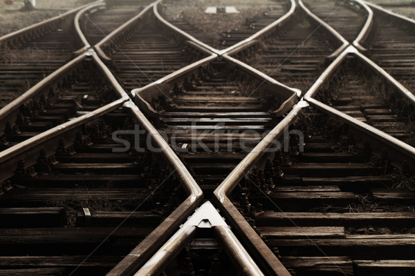 鉄道 霧 駅 屋外 風景 技術 ストックフォト © Nneirda