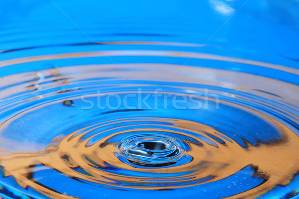 Waterdruppel Blauw oranje golven water Stockfoto © Nneirda