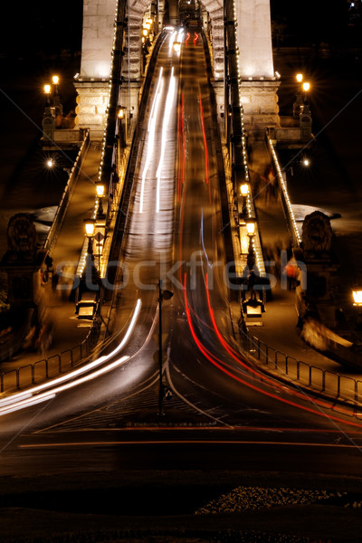 Transporte público noite Budapeste água carro Foto stock © Nneirda