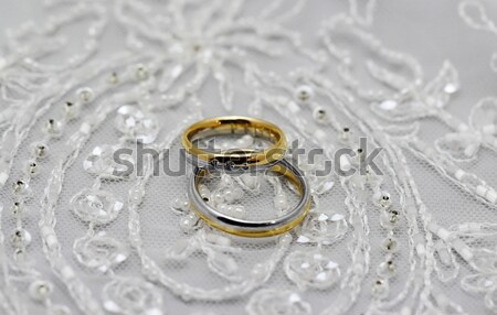 Alliances perles mariage amour fond or [[stock_photo]] © Nneirda