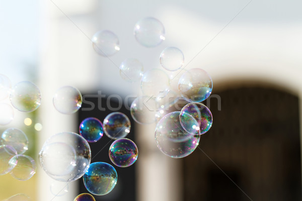 Seifenblasen Regenbogen Blasen Blase Gebläse Wasser Stock foto © Nneirda