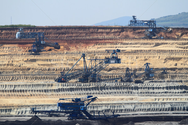 Mina carbón minería abierto humo fábrica Foto stock © Nneirda