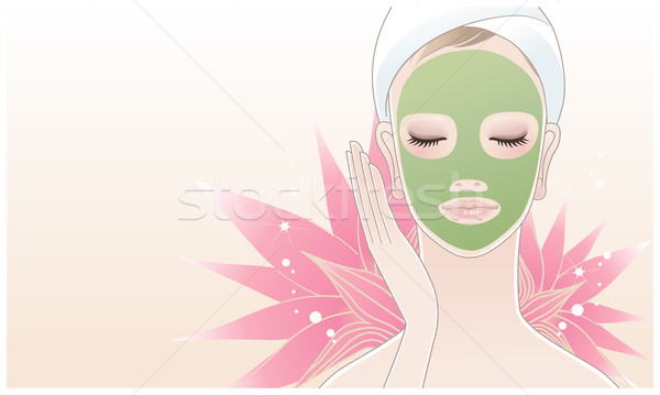 [[stock_photo]]: Belle · spa · femme · masque · visage