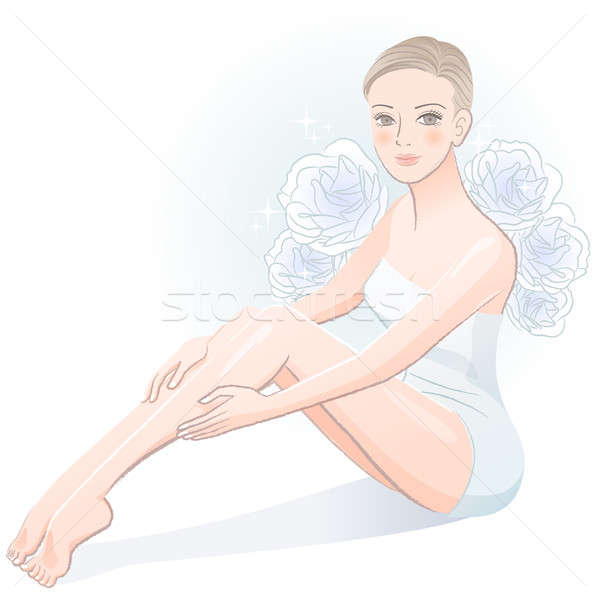 Mooie spa vrouw vergadering benen Stockfoto © norwayblue