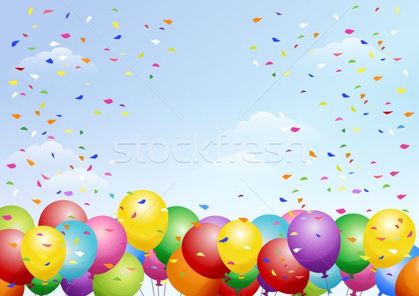 festival background with balloons on the blue sky Stock photo © norwayblue