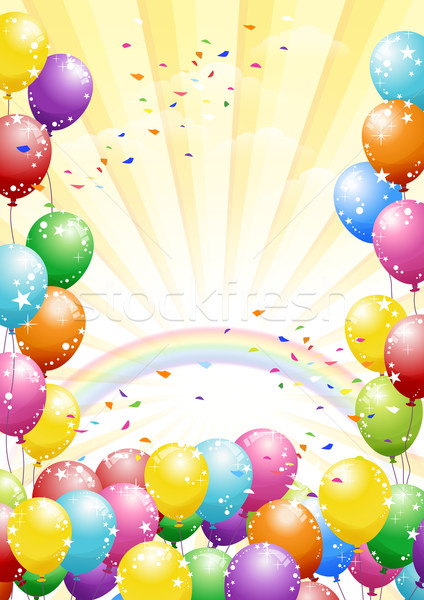 festival background with balloons on yellow Stock photo © norwayblue