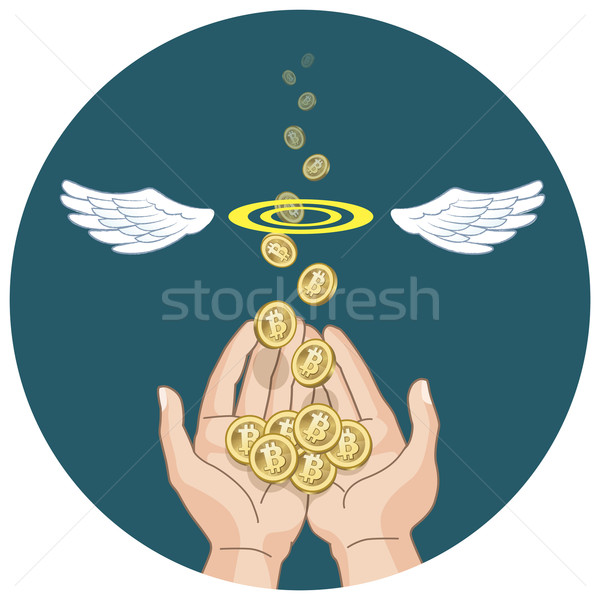 Vuelo manos monedas aire archivo pendientes Foto stock © norwayblue