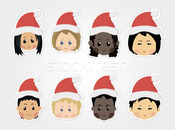 Navidad funny ninos iconos eps 10 Foto stock © nosik