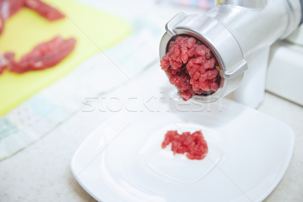 Machine vlees keuken tabel Stockfoto © Novic