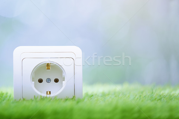Electric outlet in the grass Stock photo © Novic