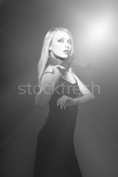 Vintage superstar Fotografia kobieta ciemne dziewczyna Zdjęcia stock © Novic