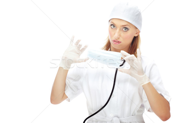 Doctor with protective mask Stock photo © Novic