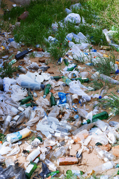 Onbevoegd vuilnis natuur fles verontreiniging Stockfoto © Novic