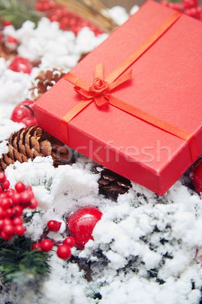 Christmas gift in a red box Stock photo © Novic