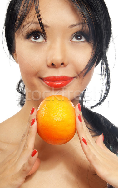 Woman and orange Stock photo © Novic