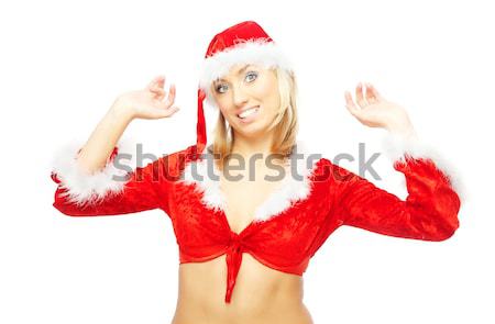 聖誕老人 導致 微笑 女士 紅色 聖誕老人 商業照片 © Novic