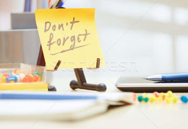 Stockfoto: Niet · tekst · zelfklevend · nota · kantoor · business