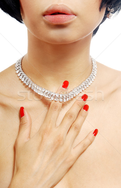 Báj nyaklánc fotó nő zseniális nyak Stock fotó © Novic