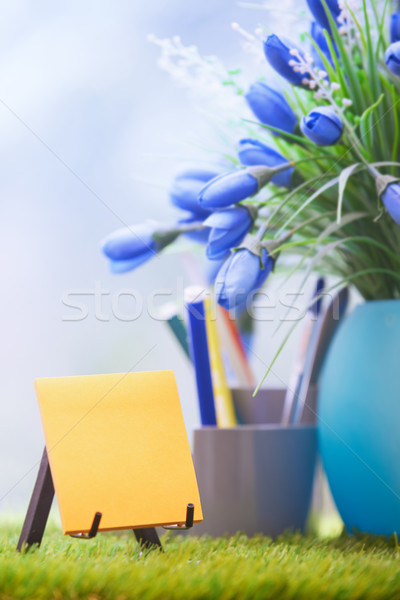 Stockfoto: Zelfklevend · nota · groene · kantoor · business