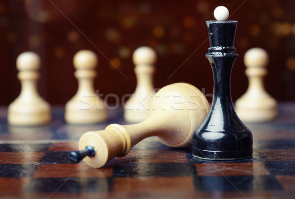 Satranç fotoğraf satranç tahtası sığ alan Stok fotoğraf © Novic