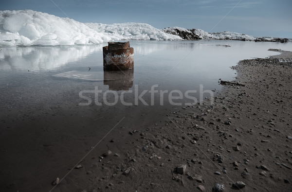 Zdjęcia stock: Arktyczny · scena · opuszczony · zardzewiałe · szyb · naftowy