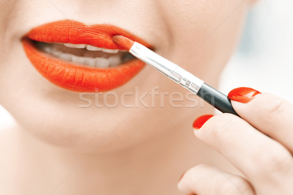 Lippenstift vrouw Stockfoto © Novic