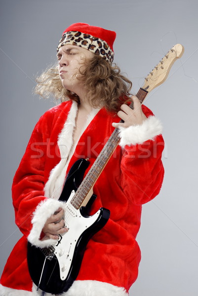 Heavy metal muziek kerstman studio foto Stockfoto © Novic