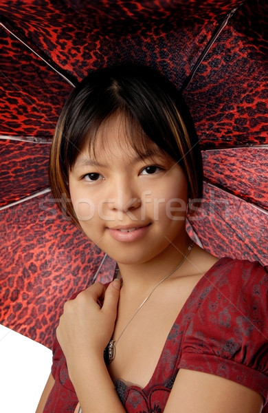 Jungen Modell rot fleckig Dach cute Stock foto © Novic
