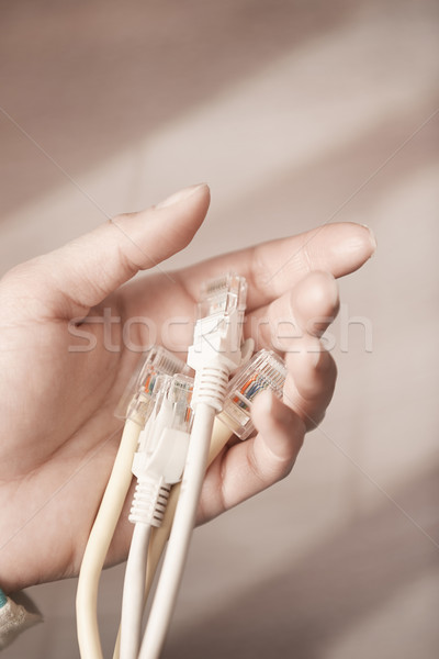 IT specialist with patchcords Stock photo © Novic