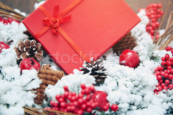 Christmas gift in a red box Stock photo © Novic