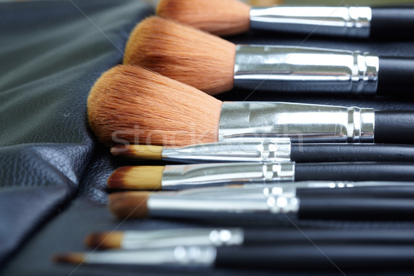 Make-up Pinsel Set Leder decken Foto Stock foto © Novic