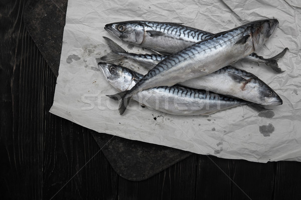 Fisch Geschenkpapier Tabelle Kochen Ernahrung Meeresfruchte Stock Foto C Novic Stockfresh