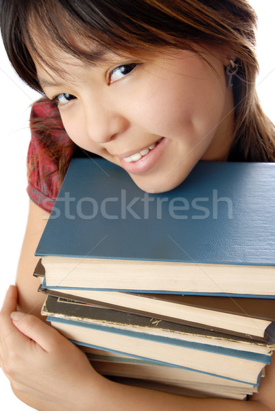 Amor ler jovem estudante numeroso livros Foto stock © Novic