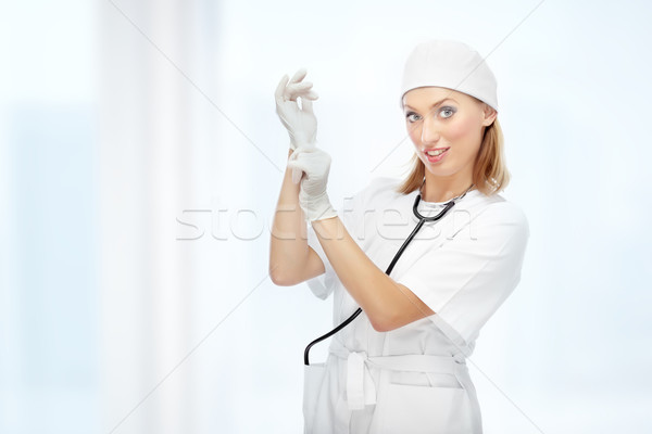 Medic spital destul de femeie sexy Imagine de stoc © Novic