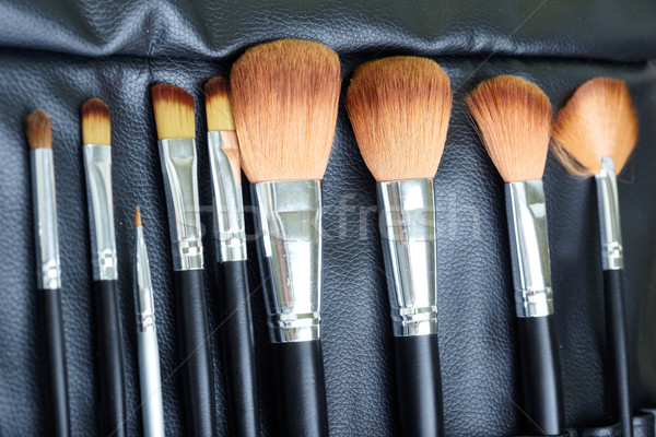 Make-up Pinsel Set Leder decken Foto Stock foto © Novic