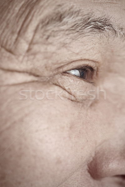 Zdjęcia stock: Starszych · człowiek · twarz · pionowy · Fotografia