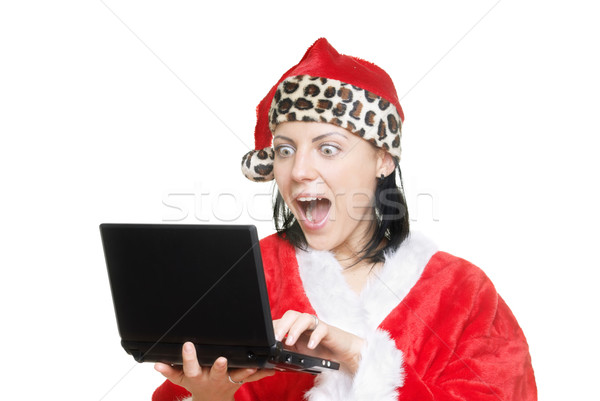 Santa and laptop Stock photo © Novic