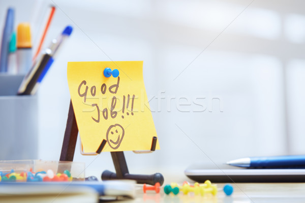 Good job text on adhesive note Stock photo © Novic