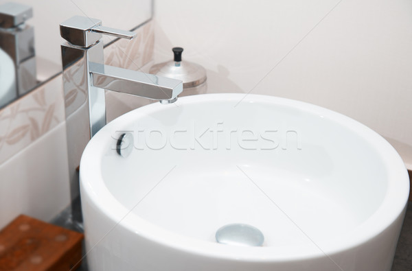 Stock photo: Sink and water tap