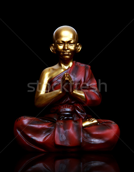 Mönch beten schwarz religiösen geistigen golden Stock foto © nruboc