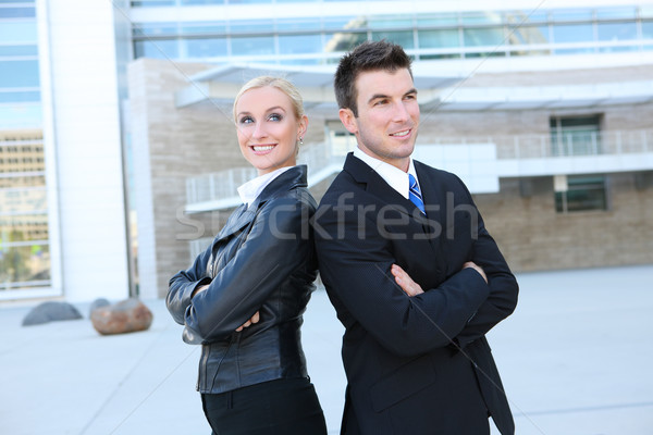 Atraente equipe de negócios jovem homem de negócios mulher equipe Foto stock © nruboc