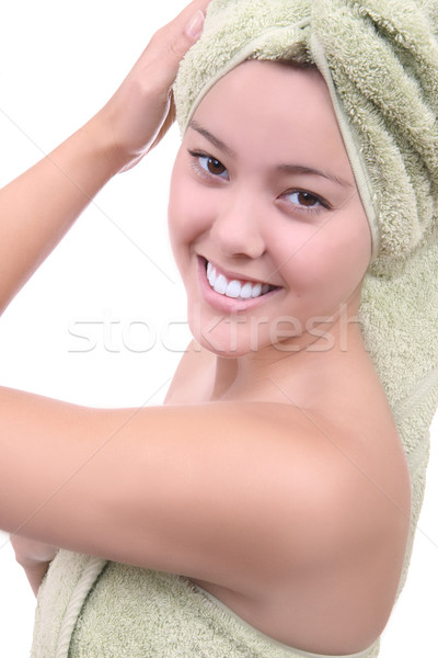 Belleza natural naturales mujer bonita toallas ducha mujer Foto stock © nruboc