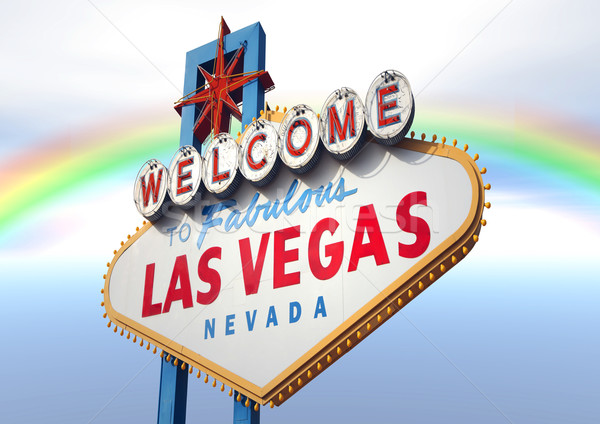 Las Vegas segno bella Rainbow nubi luci Foto d'archivio © nruboc