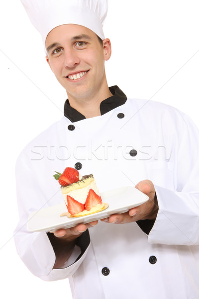 Handsome Chef Cooking Dessert Stock photo © nruboc