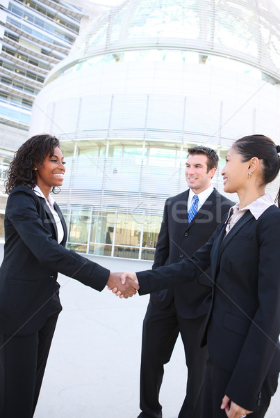 [[stock_photo]]: Séduisant · équipe · commerciale · homme · femme · handshake