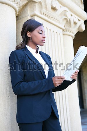 African Woman Reading Newspaper Stock photo © nruboc